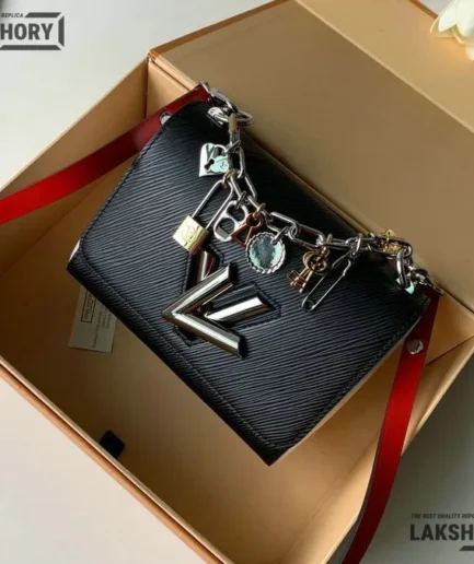 Louis Vuitton 1:1 Mirror Replica Epi Love Lock Charm Twist MM Shoulder Bag 18CM/7.1IN Louis Vuitton Replica Twist