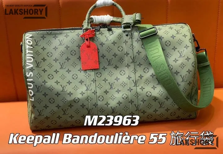 Louis Vuitton 1:1 Mirror Replica Keepall Bandouliere Khaki Green/Vermillion Red Louis Vuitton Replica Keepall Louis Vuitton 1:1 Mirror Replica Keepall Bandouliere Khaki Green/Vermillion Red Louis Vuitton Replica Keepall