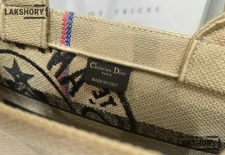 Dior 1:1 Mirror Replica Jute Embroidered Medium Book Tote Black Beige Christian Dior Replica Book Totes Dior 1:1 Mirror Replica Jute Embroidered Medium Book Tote Black Beige Christian Dior Replica Book Totes