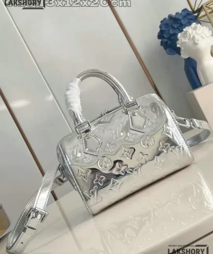 Louis Vuitton 1:1 Mirror Replica Monogram Miroir Speedy Bandouliere 20 Silver 20.5CM/8.1IN Louis Vuitton Replica Speedy