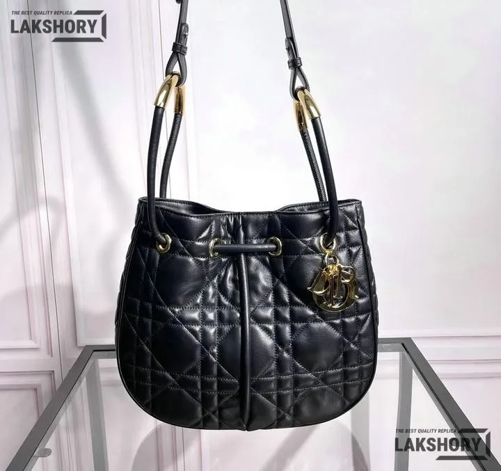 Dior 1:1 Mirror Replica Lambskin Nolita Black Macrocannage 27CM/10.6IN Christian Dior Other Styles Dior 1:1 Mirror Replica Lambskin Nolita Black Macrocannage 27CM/10.6IN Christian Dior Other Styles