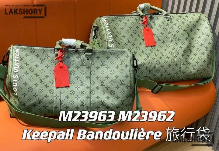 Louis Vuitton 1:1 Mirror Replica Keepall Bandouliere Khaki Green/Vermillion Red Louis Vuitton Replica Keepall Louis Vuitton 1:1 Mirror Replica Keepall Bandouliere Khaki Green/Vermillion Red Louis Vuitton Replica Keepall
