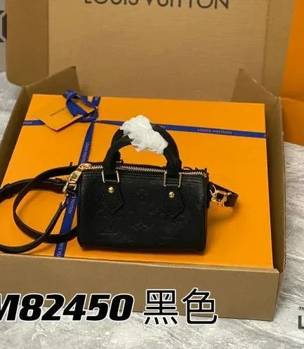 Louis Vuitton 1:1 Mirror Replica Black Monogram Nano Speedy Bag 16CM/6.3IN Louis Vuitton Replica Speedy