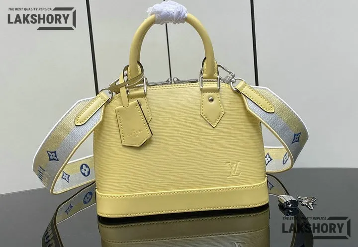 Louis Vuitton 1:1 Mirror Replica Epi Jacquard Alma BB Jaune Plume 23.5CM/9.3IN Louis Vuitton Replica Alma Louis Vuitton 1:1 Mirror Replica Epi Jacquard Alma BB Jaune Plume 23.5CM/9.3IN Louis Vuitton Replica Alma