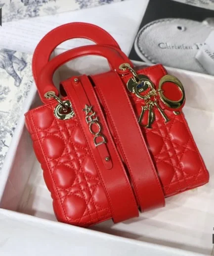 Dior 1:1 Mirror Replica My ABCDior Cannage Lady Dior 20CM/7.9IN Christian Dior Replica Lady