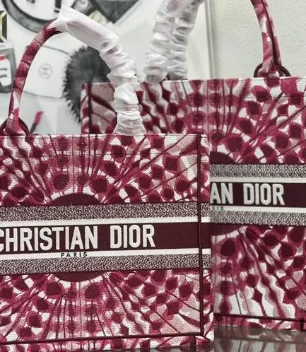 Dior 1:1 Mirror Replica Miss Dior Book Tote Tie & Dior Purple Embroidery Christian Dior Replica Book Totes
