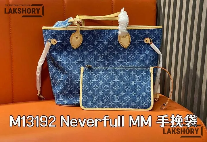 Louis Vuitton 1:1 Mirror Replica Neverfull MM Monogram Denim 31CM/12.2IN Louis Vuitton Replica Neverfull Louis Vuitton 1:1 Mirror Replica Neverfull MM Monogram Denim 31CM/12.2IN Louis Vuitton Replica Neverfull