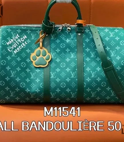 Louis Vuitton 1:1 Mirror Replica Monogram Heritage Keepall Bandouliere 50 Green 50CM/19.7IN Louis Vuitton Replica Keepall