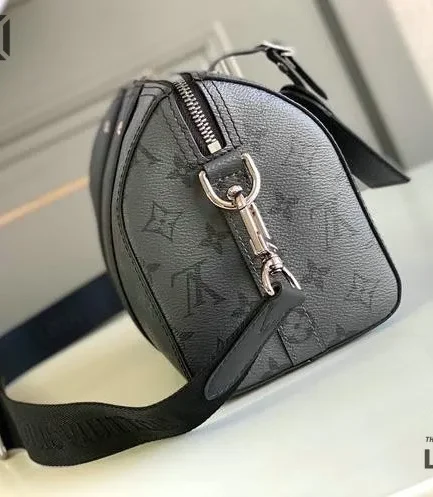 Louis Vuitton 1:1 Mirror Replica City Keepall Bag Monogram Eclipse 27CM/10.6IN Louis Vuitton Replica Keepall