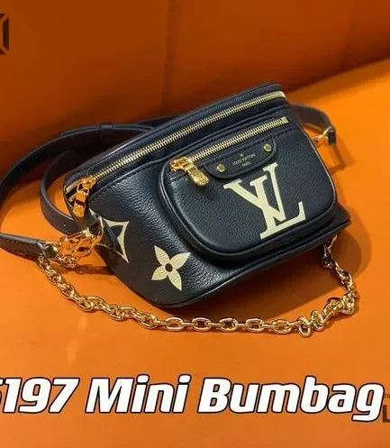 Louis Vuitton 1:1 Mirror Replica Empreinte Giant Mini By The Pool Bumbag Blue 17CM/6.7IN Louis Vuitton Replica Bumbag