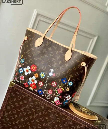Louis Vuitton 1:1 Mirror Replica LV x TM Neverfull MM Brown Monogram 31CM/12.2IN Louis Vuitton Replica Neverfull