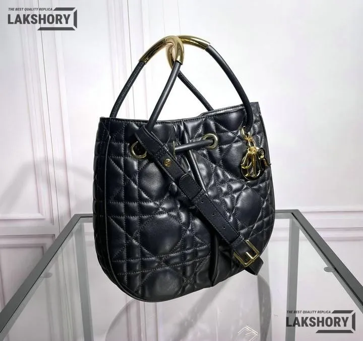 Dior 1:1 Mirror Replica Lambskin Nolita Black Macrocannage 27CM/10.6IN Christian Dior Other Styles Dior 1:1 Mirror Replica Lambskin Nolita Black Macrocannage 27CM/10.6IN Christian Dior Other Styles