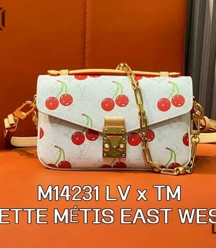 Louis Vuitton 1:1 Mirror Replica LV x TM Pochette Metis East West Monogram Cherry 21.5CM/8.5IN Louis Vuitton Replica Pochette Metis