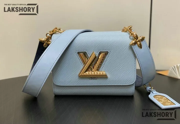 Louis Vuitton 1:1 Mirror Replica Twist PM Epi Leather Washed Blue 19CM/7.5IN Louis Vuitton Replica Twist Louis Vuitton 1:1 Mirror Replica Twist PM Epi Leather Washed Blue 19CM/7.5IN Louis Vuitton Replica Twist