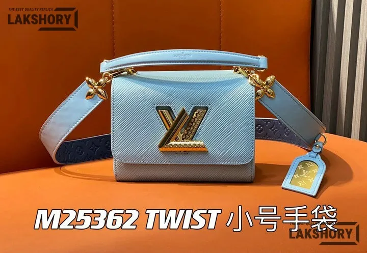 Louis Vuitton 1:1 Mirror Replica Twist PM Epi Leather Washed Blue 19CM/7.5IN Louis Vuitton Replica Twist Louis Vuitton 1:1 Mirror Replica Twist PM Epi Leather Washed Blue 19CM/7.5IN Louis Vuitton Replica Twist