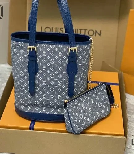 Louis Vuitton 1:1 Mirror Replica Mini Lin Monogram Bucket Bag 26CM/10.2IN Louis Vuitton Replica Neo