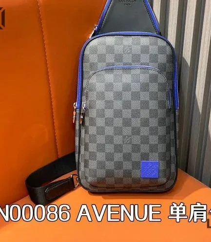 Louis Vuitton 1:1 Mirror Replica Avenue Sling Bag Damier Graphite Indigo Blue 31CM/12.2IN Louis Vuitton Replica Avenue