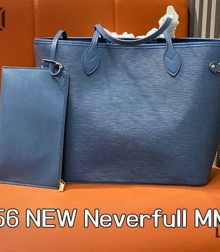 Louis Vuitton 1:1 Mirror Replica Teal Epi Neverfull MM Indigo 31CM/12.2IN Louis Vuitton Replica Neverfull