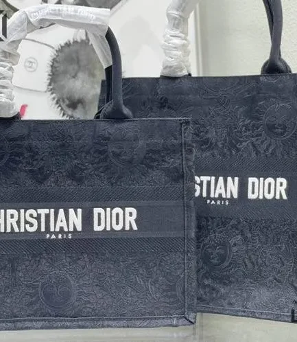 Dior 1:1 Mirror Replica Cabinet de la Mer Book Tote Navy Blue Christian Dior Replica Book Totes