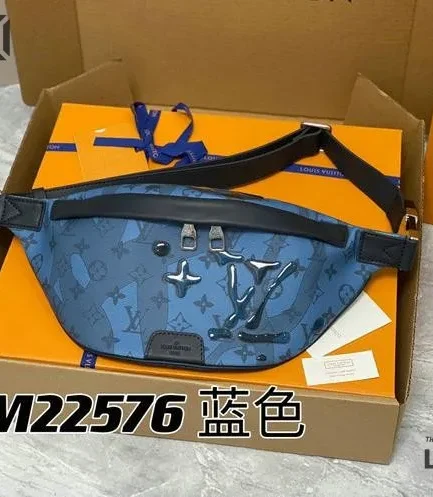 Louis Vuitton 1:1 Mirror Replica Discovery Bumbag Abyss Blue 44CM/17.3IN Louis Vuitton Replica Bumbag