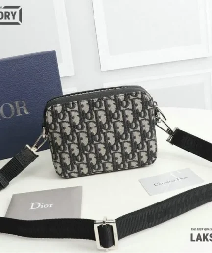 Dior 1:1 Mirror Replica Double Zip Canvas Crossbody Pouch 17CM/6.7IN Christian Dior Other Styles