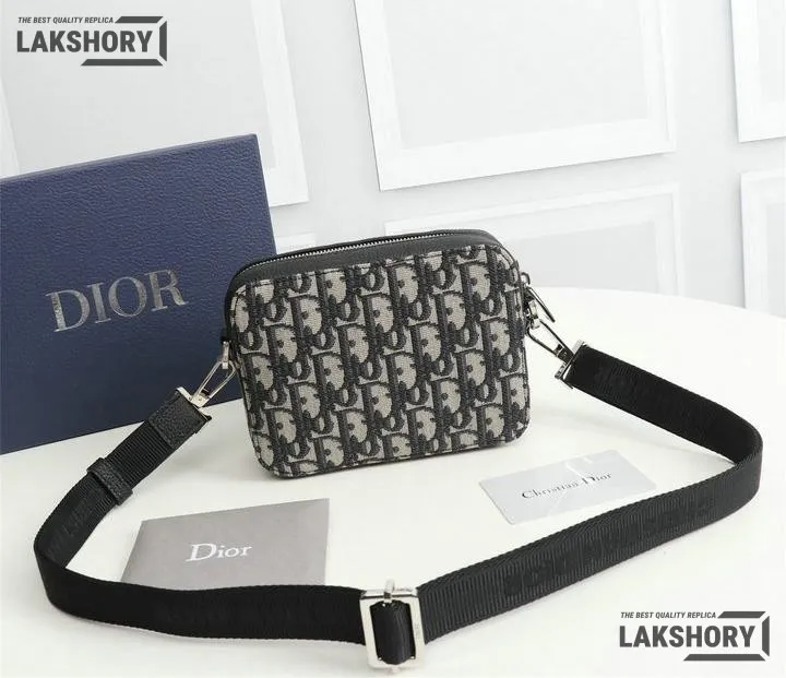 Dior 1:1 Mirror Replica Double Zip Canvas Crossbody Pouch 17CM/6.7IN Christian Dior Other Styles Dior 1:1 Mirror Replica Double Zip Canvas Crossbody Pouch 17CM/6.7IN Christian Dior Other Styles