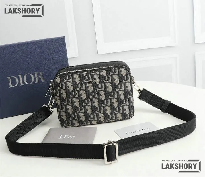 Dior 1:1 Mirror Replica Double Zip Canvas Crossbody Pouch 17CM/6.7IN Christian Dior Other Styles Dior 1:1 Mirror Replica Double Zip Canvas Crossbody Pouch 17CM/6.7IN Christian Dior Other Styles