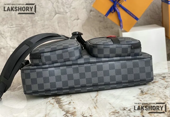 Louis Vuitton 1:1 Mirror Replica Damier Graphite Utility Messenger Bag 36CM/14.2IN Louis Vuitton Replica Business Bags Louis Vuitton 1:1 Mirror Replica Damier Graphite Utility Messenger Bag 36CM/14.2IN Louis Vuitton Replica Business Bags