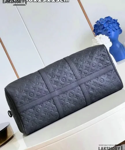 Louis Vuitton 1:1 Mirror Replica Keepall Bandoulire 50 Monogram Shadow Leather 50CM/19.7IN Louis Vuitton Replica Keepall