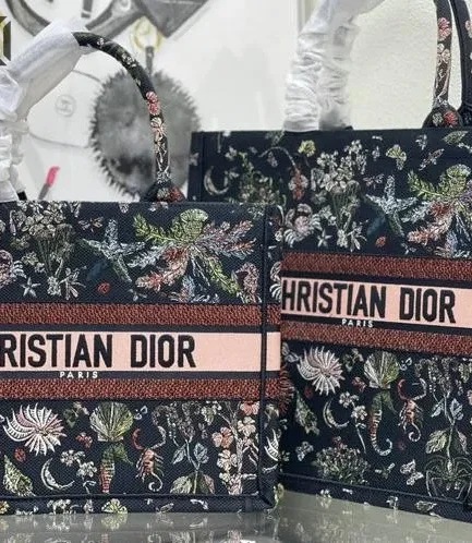 Dior 1:1 Mirror Replica Book Tote Multicolor Cabinet de Curiosités Motif Christian Dior Replica Book Totes