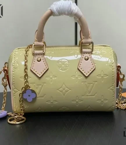 Louis Vuitton 1:1 Mirror Replica Nano Speedy Monogram Patent Leather 16CM/6.3IN Louis Vuitton Replica Speedy