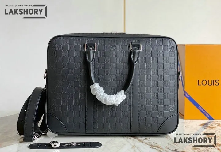 Louis Vuitton 1:1 Mirror Replica Damier Infini Porte-Documents Voyage PM Onyx 36.5CM/14.4IN Louis Vuitton Replica Business Bags Louis Vuitton 1:1 Mirror Replica Damier Infini Porte-Documents Voyage PM Onyx 36.5CM/14.4IN Louis Vuitton Replica Business Bags