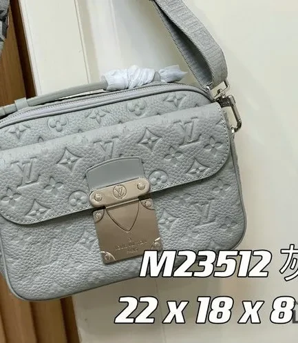 Louis Vuitton 1:1 Mirror Replica Taurillon Monogram S Lock Messenger Mineral Gray 22CM/8.7IN Louis Vuitton Replica Pochette Metis
