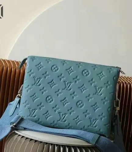 Louis Vuitton 1:1 Mirror Replica Lambskin Embossed Monogram Coussin PM Blue Glacier 26CM/10.2IN Louis Vuitton Replica Coussin