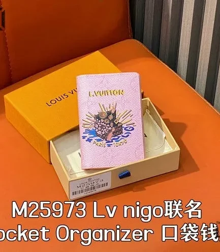 Louis Vuitton 1:1 Mirror Replica Pocket Organizer Monogram Pink 7.5CM/3IN Louis Vuitton Replica Wallets