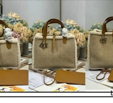 Dior 1:1 Mirror Replica The Dior Toujours shearling Lamb Wool Bag 37CM/14.6IN Christian Dior Replica Lady