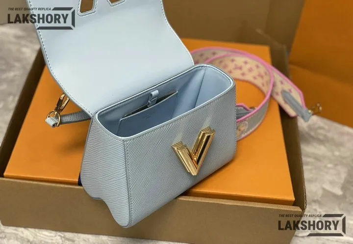 Louis Vuitton 1:1 Mirror Replica Twist Epi PM Shoulder Bag Blue 19CM/7.5IN Louis Vuitton Replica Twist Louis Vuitton 1:1 Mirror Replica Twist Epi PM Shoulder Bag Blue 19CM/7.5IN Louis Vuitton Replica Twist