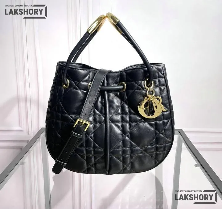 Dior 1:1 Mirror Replica Lambskin Nolita Black Macrocannage 27CM/10.6IN Christian Dior Other Styles Dior 1:1 Mirror Replica Lambskin Nolita Black Macrocannage 27CM/10.6IN Christian Dior Other Styles