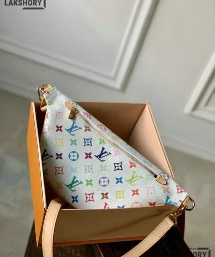 Louis Vuitton 1:1 Mirror Replica LV X TM Multicolor High Rise Bumbag White 34.5CM/13.6IN Louis Vuitton Replica Bumbag