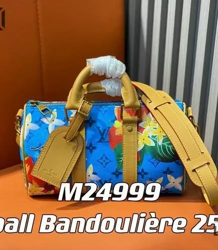 Louis Vuitton 1:1 Mirror Replica Keepall Bandouliere 25 Monogram Surfin’ Bright Blue 25CM/9.8IN Louis Vuitton Replica Keepall
