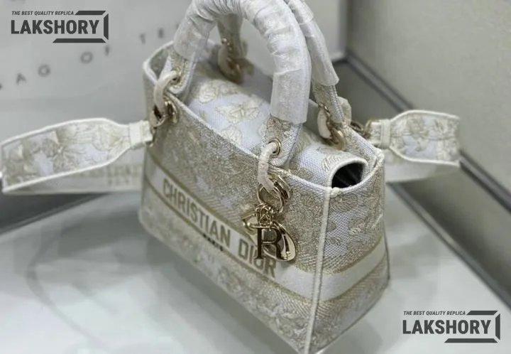 Dior 1:1 Mirror Replica Lady D-Lite Jardin d’Hiver White 24CM/9.4IN Christian Dior Replica Lady Dior 1:1 Mirror Replica Lady D-Lite Jardin d’Hiver White 24CM/9.4IN Christian Dior Replica Lady