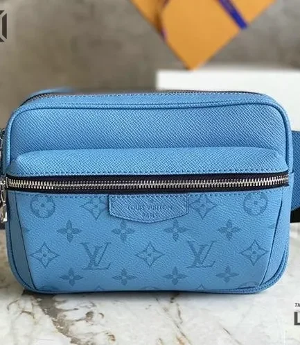 Louis Vuitton 1:1 Mirror Replica Mini Bumbag Monogram Empreinte Leather Denim 21CM/8.3IN Louis Vuitton Replica Bumbag