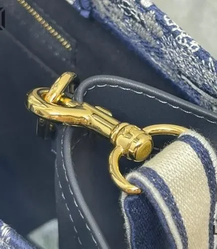 Dior 1:1 Mirror Replica Navy Off-White Embroidery Book Tote Bag Christian Dior Replica Book Totes