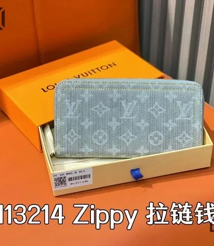 Louis Vuitton 1:1 Mirror Replica Zippy Wallet Monogram Denim 19.5CM/7.7IN Louis Vuitton Replica Wallets