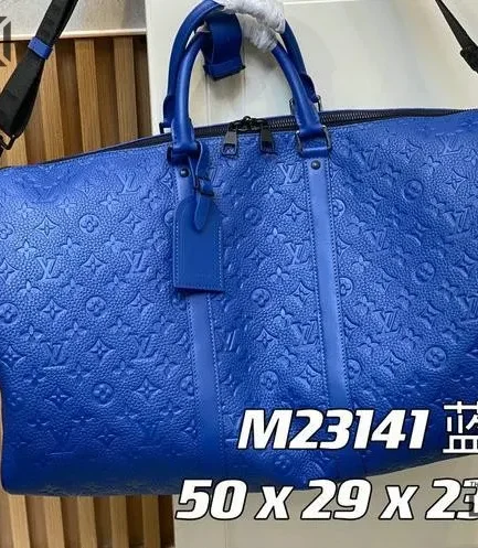 Louis Vuitton 1:1 Mirror Replica Racing Blue Keepall Bandoulière 50 Monogram Empreinte 50CM/19.7IN Louis Vuitton Replica Keepall