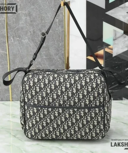 Dior 1:1 Mirror Replica Baby Canvas Changing Bag Beige & Black 38CM/15IN Christian Dior Other Styles