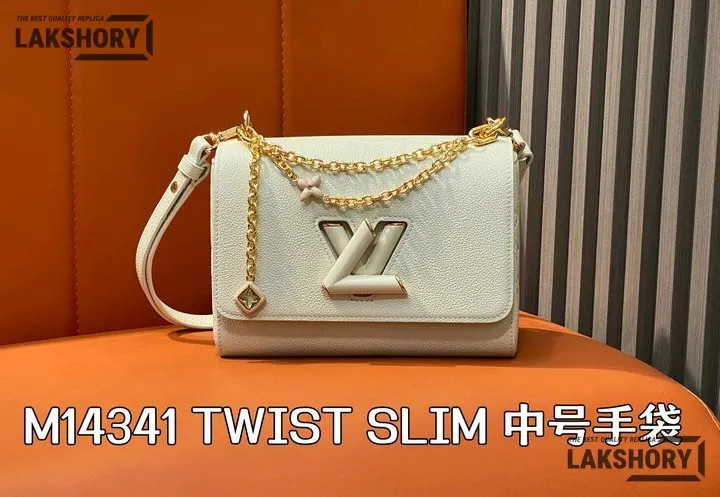 Louis Vuitton 1:1 Mirror Replica Twist MM Slim Puffygram Taurillon Leather 23CM/9.1IN Louis Vuitton Replica Twist Louis Vuitton 1:1 Mirror Replica Twist MM Slim Puffygram Taurillon Leather 23CM/9.1IN Louis Vuitton Replica Twist