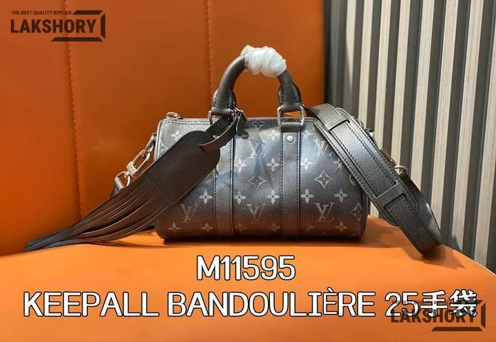 Louis Vuitton 1:1 Mirror Replica Keepall Bandoulire 25 Monogram Black 25CM/9.8IN Louis Vuitton Replica Keepall Louis Vuitton 1:1 Mirror Replica Keepall Bandoulire 25 Monogram Black 25CM/9.8IN Louis Vuitton Replica Keepall