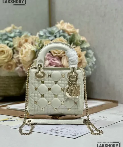 Dior 1:1 Mirror Replica Butterfly Studs Small Lady Dior 17CM/6.7IN Christian Dior Replica Lady