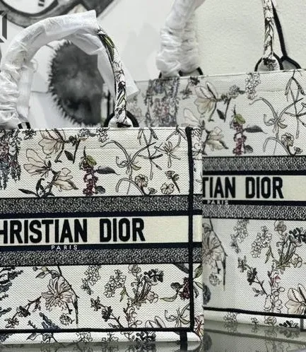 Dior 1:1 Mirror Replica Beige Millefiori Dior Book Tote Embroidery Christian Dior Replica Book Totes